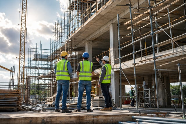 Construction workers on site